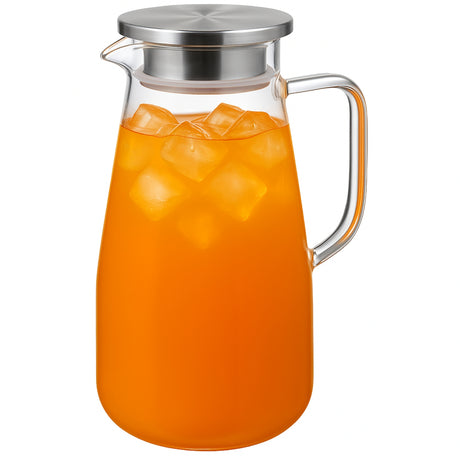 Jarra Vidrio Tapa Metálica 130°C Menaje Té Mesa. Soporta altas temperaturas, ideal para infusiones. ¡Llévala hoy!-2