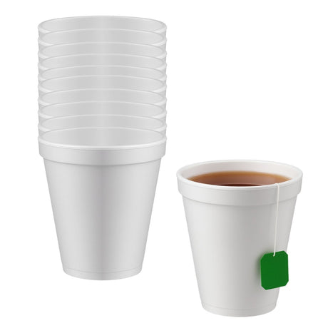 Set 40 Vasos Plumavit 10oz 295mL Blanco Poliestireno Desechable ideales para bebidas calientes y frías. Livianos y prácticos. ¡Cómpralo ahora!-1