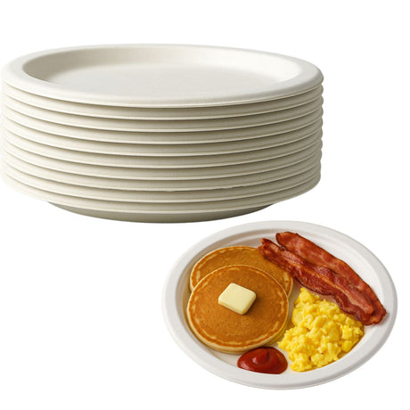 Set 40 Platos Polipapel 18cm Blanco Cartón Duro Desechable. Resistentes, firmes y listos para eventos. ¡Compra hoy!-1