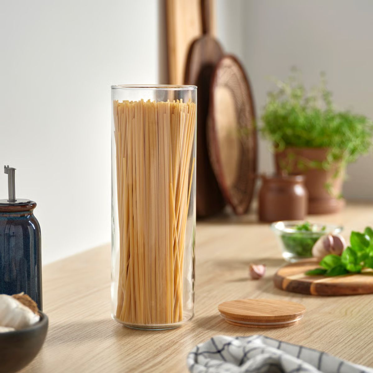 Frasco de Vidrio Hermetico 1,7 L Tapa de Bamboo Glasso imagen lifestyle