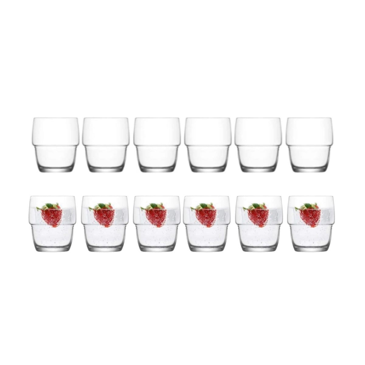 Set 12 Vasos Galata Whisky Bebidas Tragos 285mL Transparente