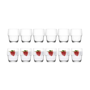 Set 12 Vasos Galata Whisky Bebidas Tragos 285mL Transparente