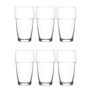 Set 6 Vasos Galata Apilable Bebidas Tragos 340mL Elegante
