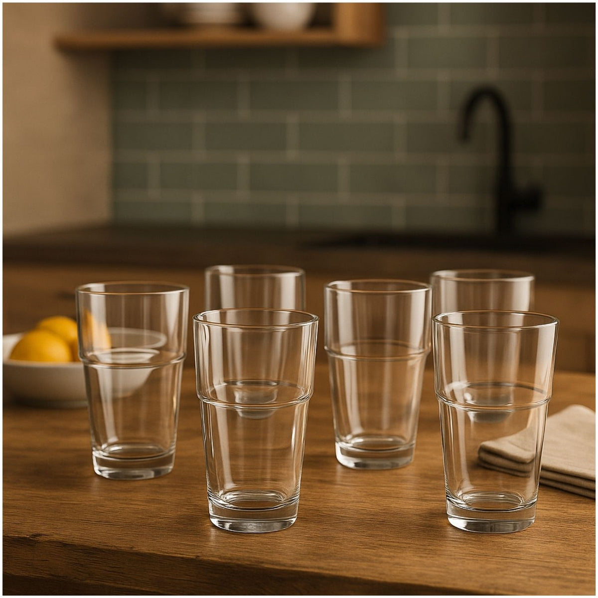 Set 48 Vasos Galata Apilable Bebidas Tragos 340mL Elegante