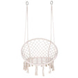 Silla colgante de macramé para interiores y exteriores. Soporta 149 kg. Diseño elegante y resistente. Relájate en casa o jardín. ¡Compra la tuya hoy!-1-1-1-1