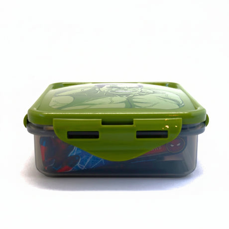 Hermetico Cuadrado Hulk Infantil 500ml Libre de BPA acostado