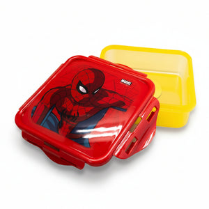Hermetico Cuadrado Spiderman Infantil 500ml Libre de BPA fondo blanco