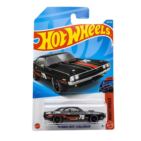 Hot Wheels Auto '70 Dodge Hemi Challenger 36/250 HW Night Speed fondo blanco | Disparo.cl