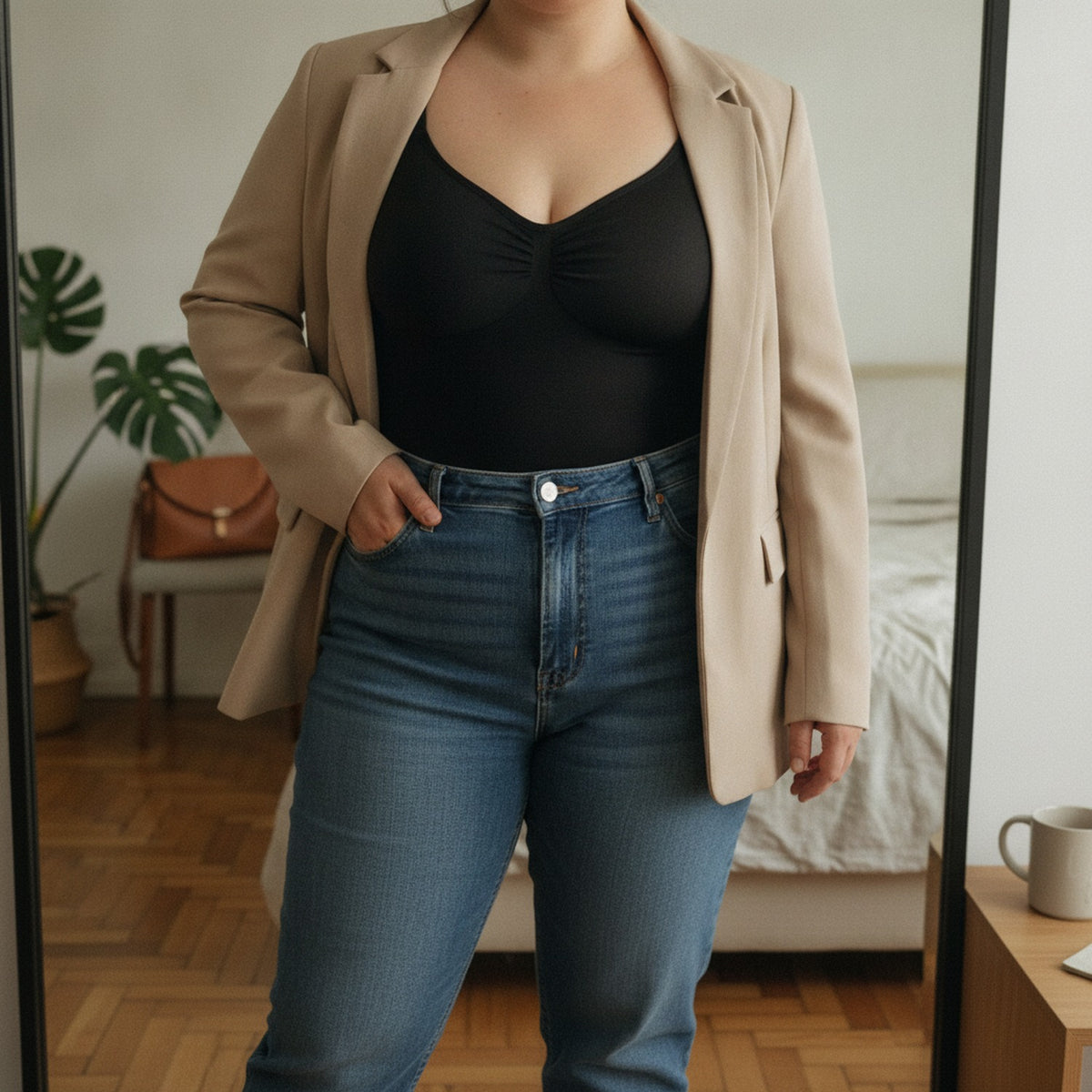 Body Reductores Colaless 3XL 4XL Tirantes Negro Madame Skin