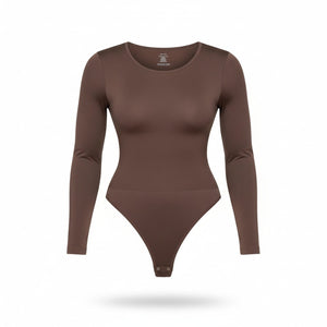 Body Moldeador Manga Larga Colales 3XL 4XL Café Marrón
