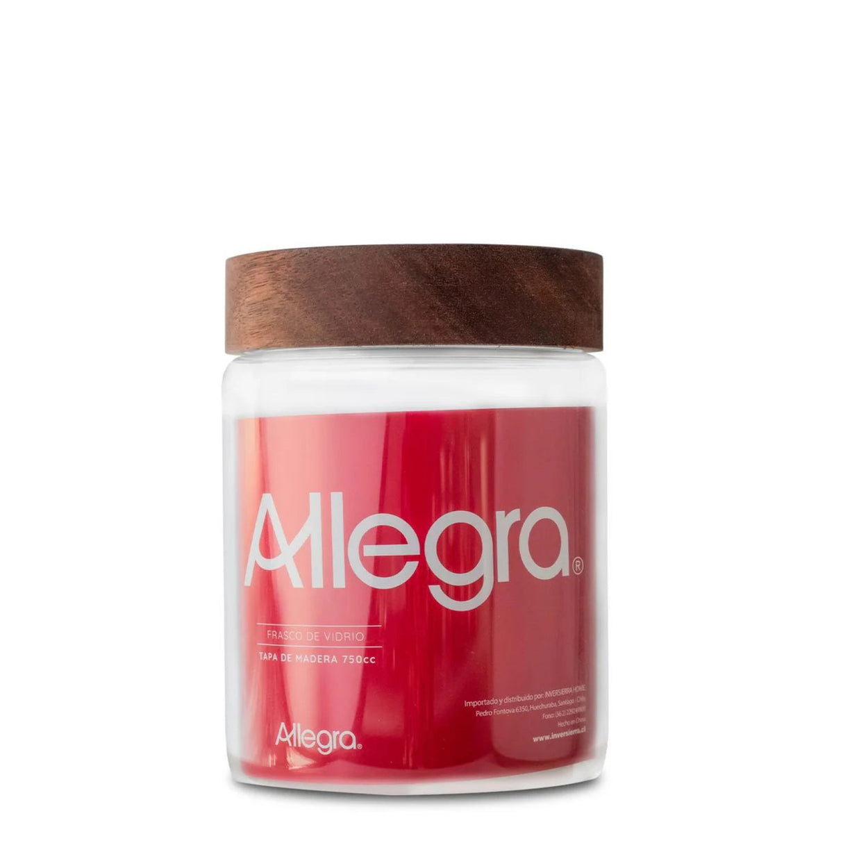 Frasco de Vidrio de 750ml con Tapa de Madera