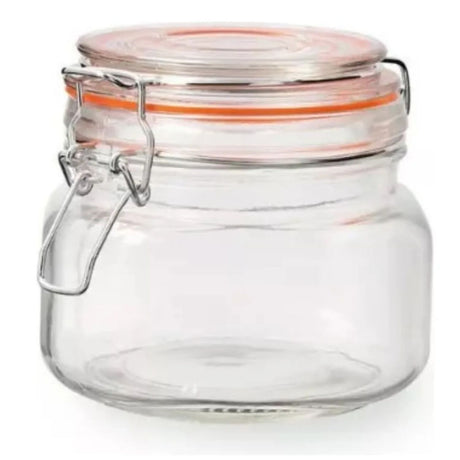 Frasco de Vidrio con Tapa Hermética 500 ml Transparente