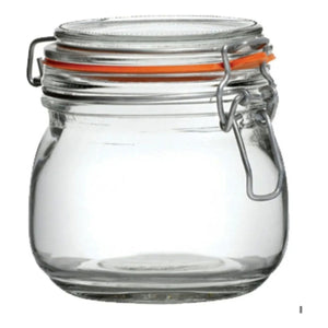 Frasco de Vidrio con Tapa Hermética 800ml Transparente