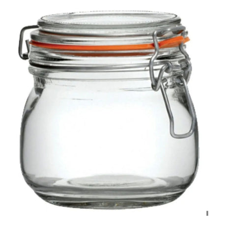 Frasco de Vidrio con Tapa Hermética 800ml Transparente