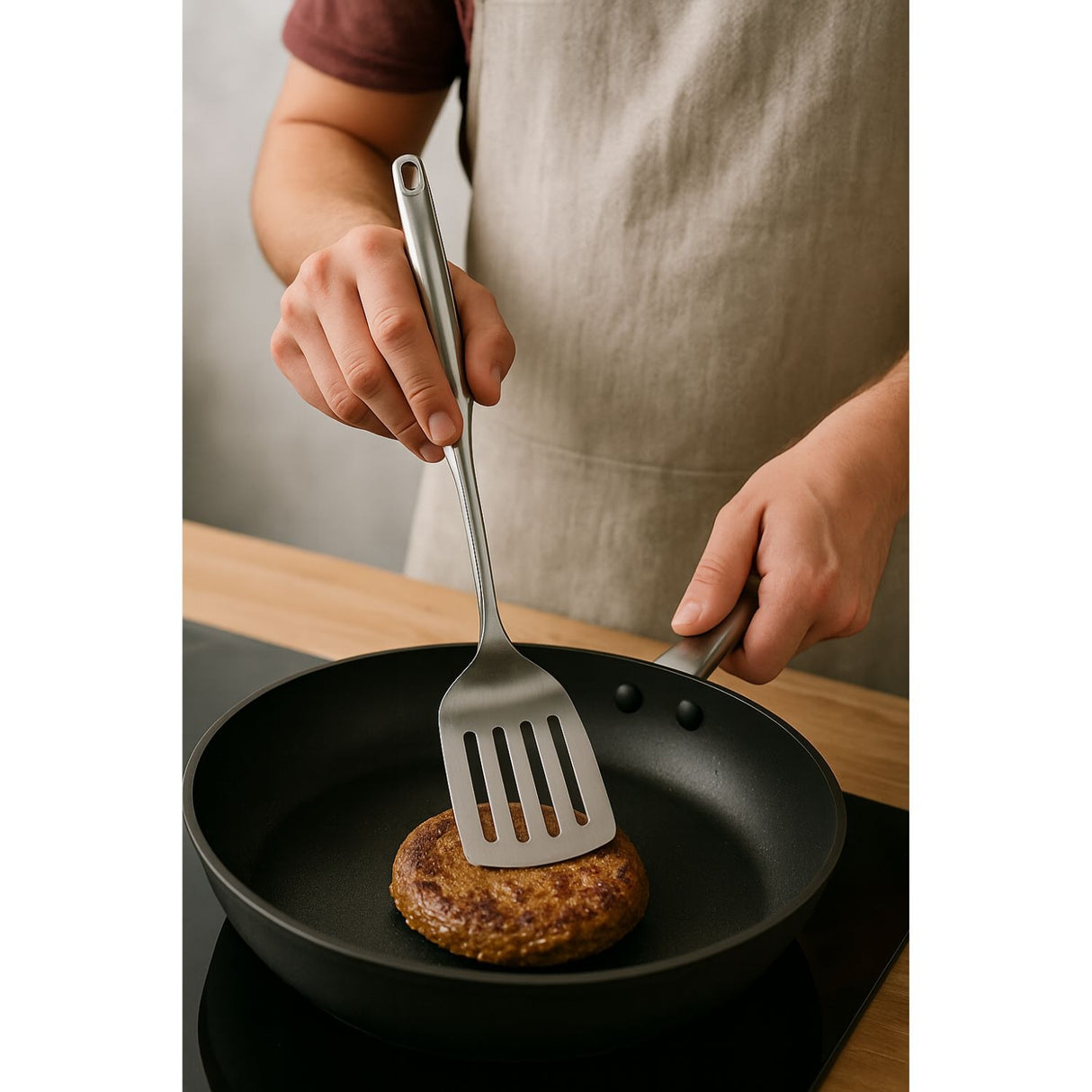 Espatula Ranurada De Cocina Wens 39cm Acero Inoxidable