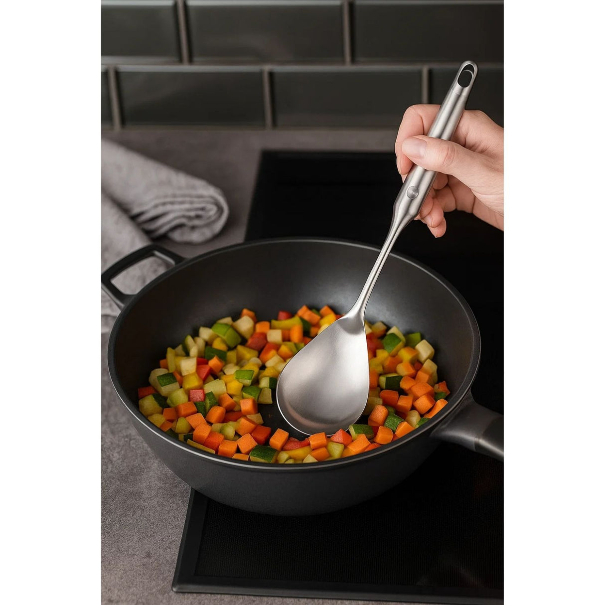 Cuchara Grande Wens 30cm Para Servir Acero Inoxidable