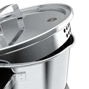 Cazo Acero Inoxidable Tapa Vidrio Inducción 16cm