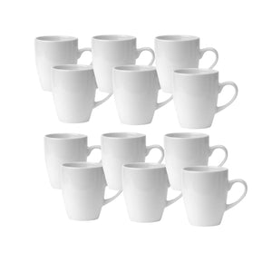 Set 12 Tazas Mug De Ceramica Blanco Bullet 325mL Hallen