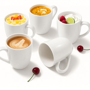 Set 12 Tazas Mug De Ceramica Blanco Bullet 325mL Hallen