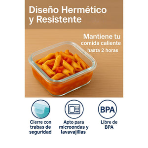 Set 10 Contenedores Tapers Hermeticos Vidrio Allegra