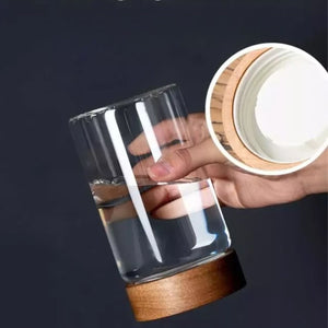 Set 2 Frascos Vidrio Con Tapa De Madera De 1000ml Allegra