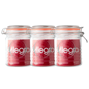 Set 3 Frascos Con Tapa De Vidrio Hermetica De 750mL Allegra