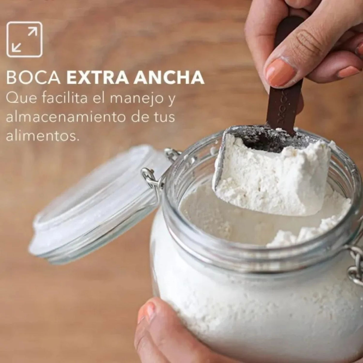 Set 2 Frascos Con Tapa De Vidrio Hermetica De 1000mL Allegra