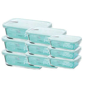 Set 9 Contenedores Hermeticos Vidrio Rectangular Allegra