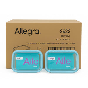 Set 16 Contenedores Hermetico Rectangular 1500mL Allegra