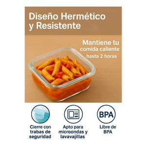 Set 15 Contenedores Hermeticos Alimentos De Vidrio Allegra