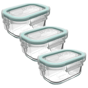 Set 3 Contenedores Hermeticos de Vidrio 150mL Rectangular Allegra
