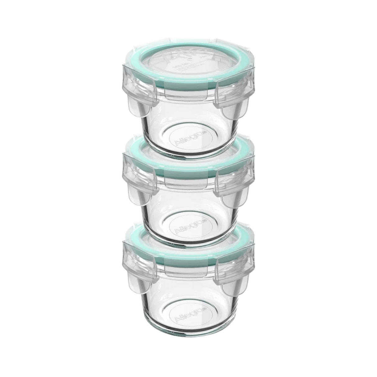 Set 3 Contenedores Hermeticos de Vidrio 165mL Redondos Allegra
