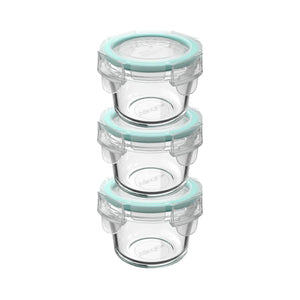 Set 3 Contenedores Hermeticos de Vidrio 165mL Redondos Allegra