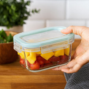 Set 6 Contenedores Hermeticos de Vidrio 150mL Rectangular Allegra