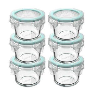 Set 6 Contenedores Hermeticos de Vidrio 165mL Redondos Allegra