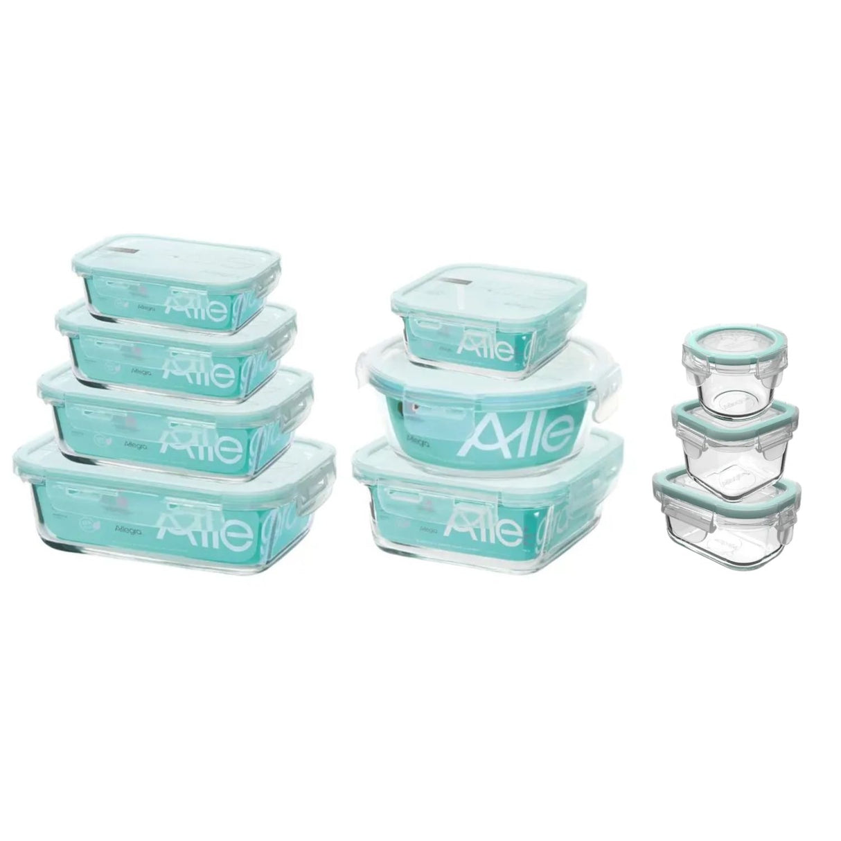 Set 10 Contenedores Allegra Hermeticos Recipiente Vidrio