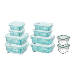 Set 10 Contenedores Hermeticos Allegra Vidrio Recipiente