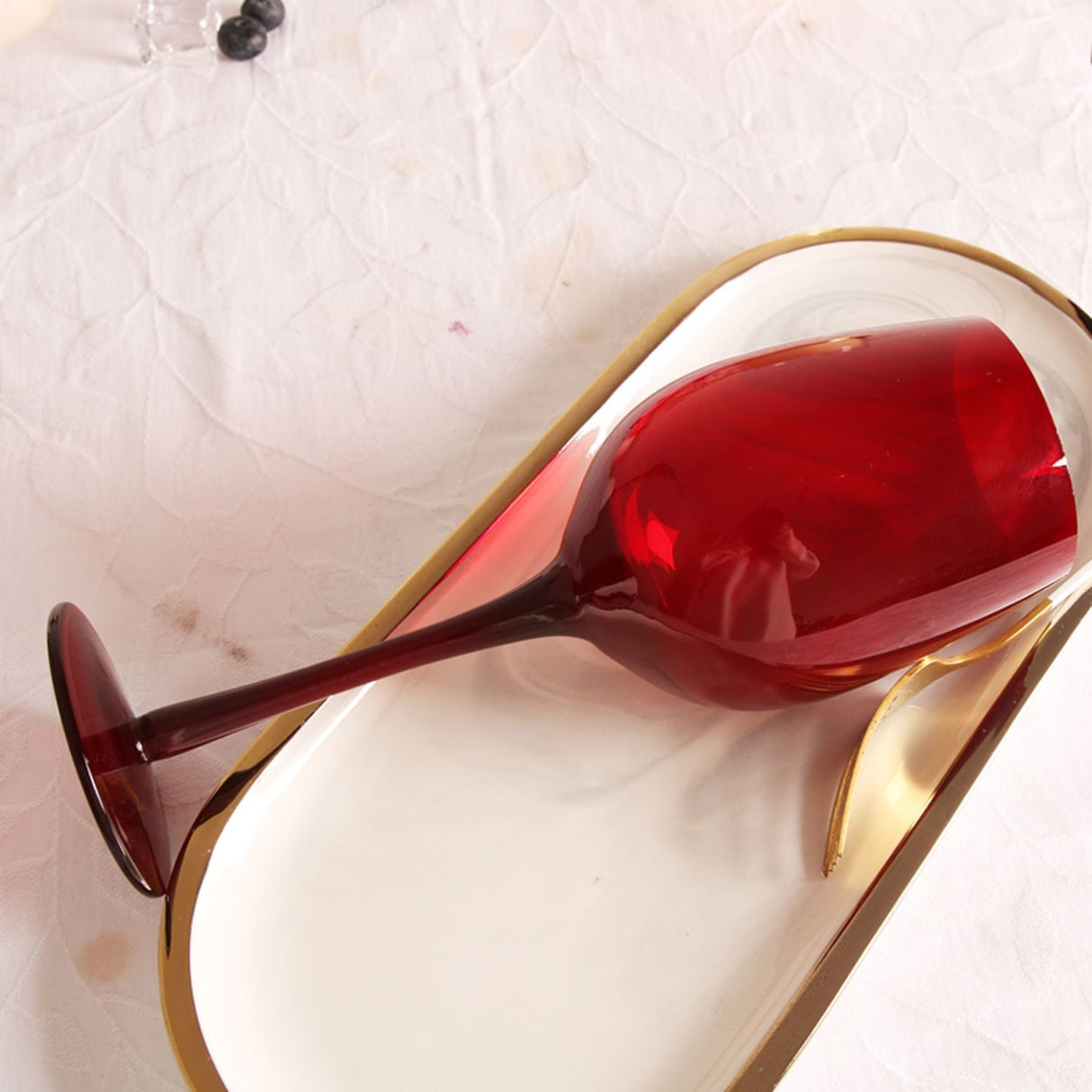 Set 6 Copas Vino Full Color Rojo 475mL Allegra De Vidrio