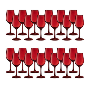 Set 24 Copas Vino Full Color Rojo Allegra 330mL Vidrio