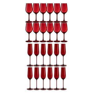 Set 24 Copas Full Color Rojo Menaje Allegra Celebraciones