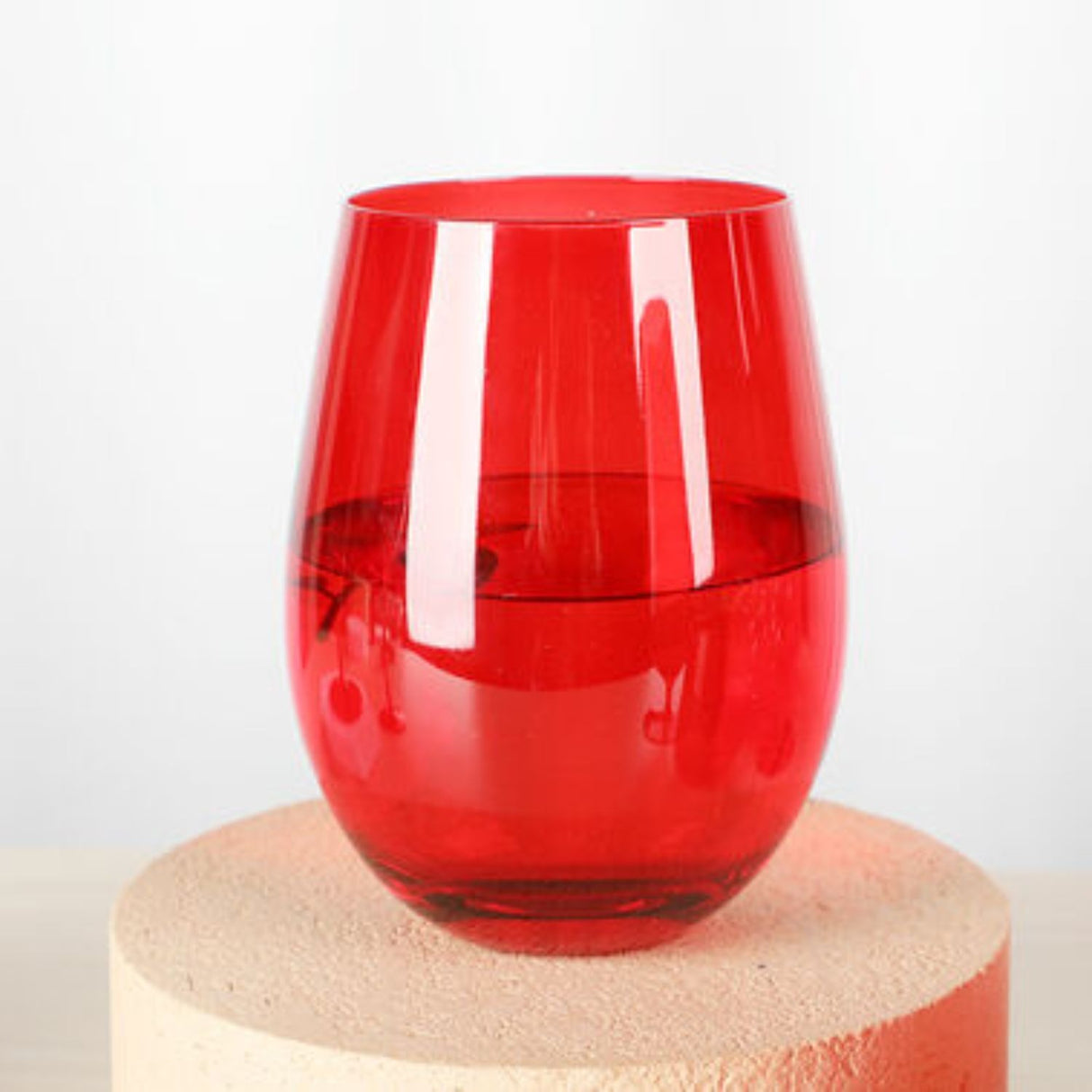 Set 18 Vasos Vidrio Bajos Full Color Rojo 480mL Allegra