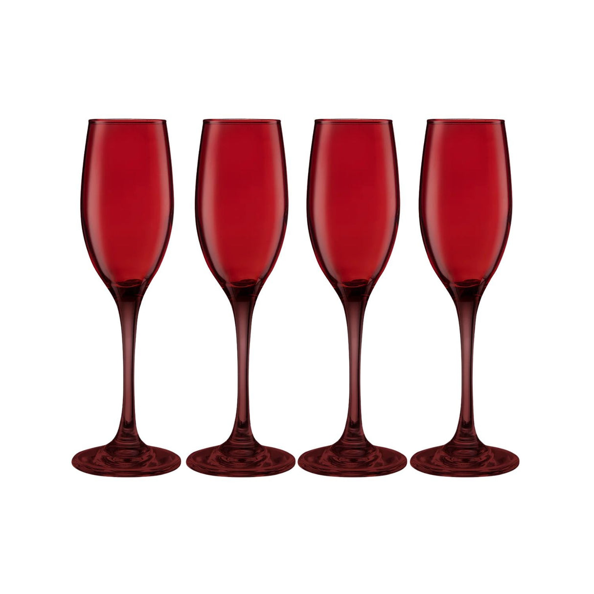 Set 4 Copas Flute Rouge Full Color Rojo 180mL Allegra Vidrio