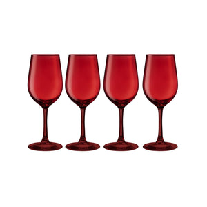 Set 4 Copas Vino Rouge Full Color Rojo 315mL Allegra Vidrio