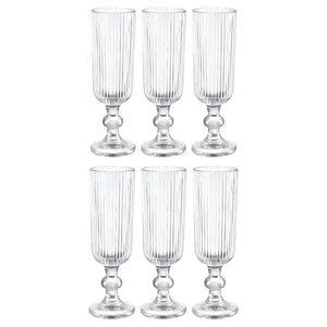 Set 6 Copas Flute Talladas 160mL Lisa Allegra De Vidrio
