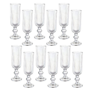 Set 12 Copas Flute Talladas 160mL Lisa Allegra De Vidrio