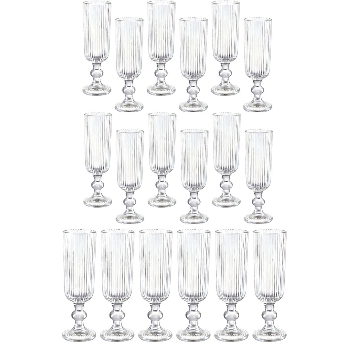 Set 18 Copas Flute Talladas 160mL Lisa Allegra De Vidrio