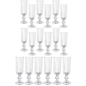 Set 18 Copas Flute Talladas 160mL Lisa Allegra De Vidrio