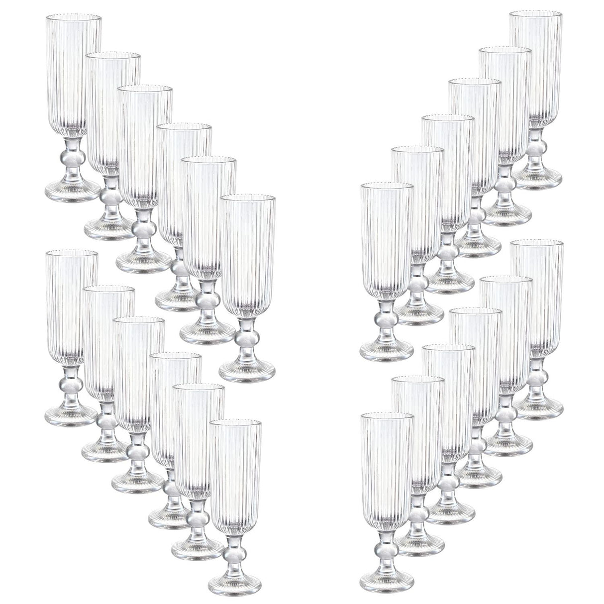 Set 24 Copas Flute Talladas 160mL Lisa Allegra De Vidrio