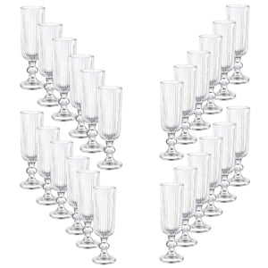 Set 24 Copas Flute Talladas 160mL Lisa Allegra De Vidrio