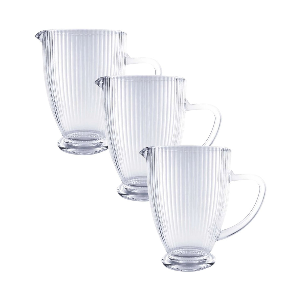 Set 3 Jarras Talladas 1350mL Lisa Bebida Allegra Vidrio